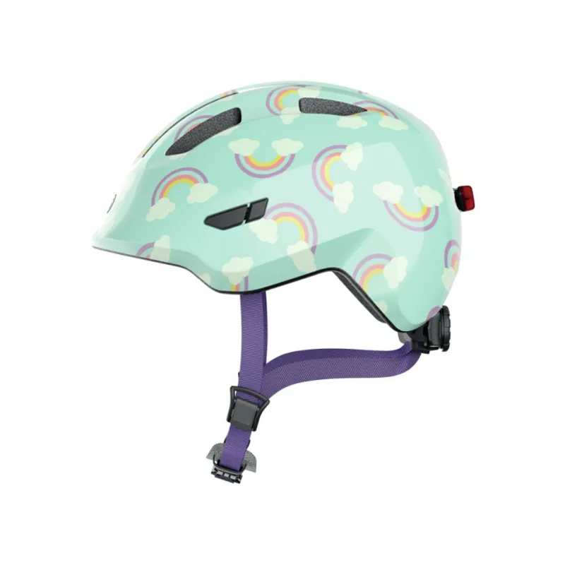 Abus Smiley 3.0 LED Kids Helmet in Light Blue